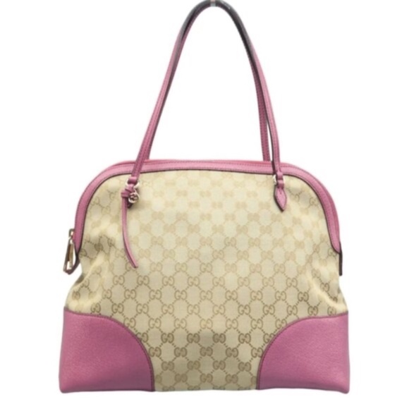 Gucci Handbags - 100% Authentic GUCCI Brown & Pink Cloth Shoulder Bag